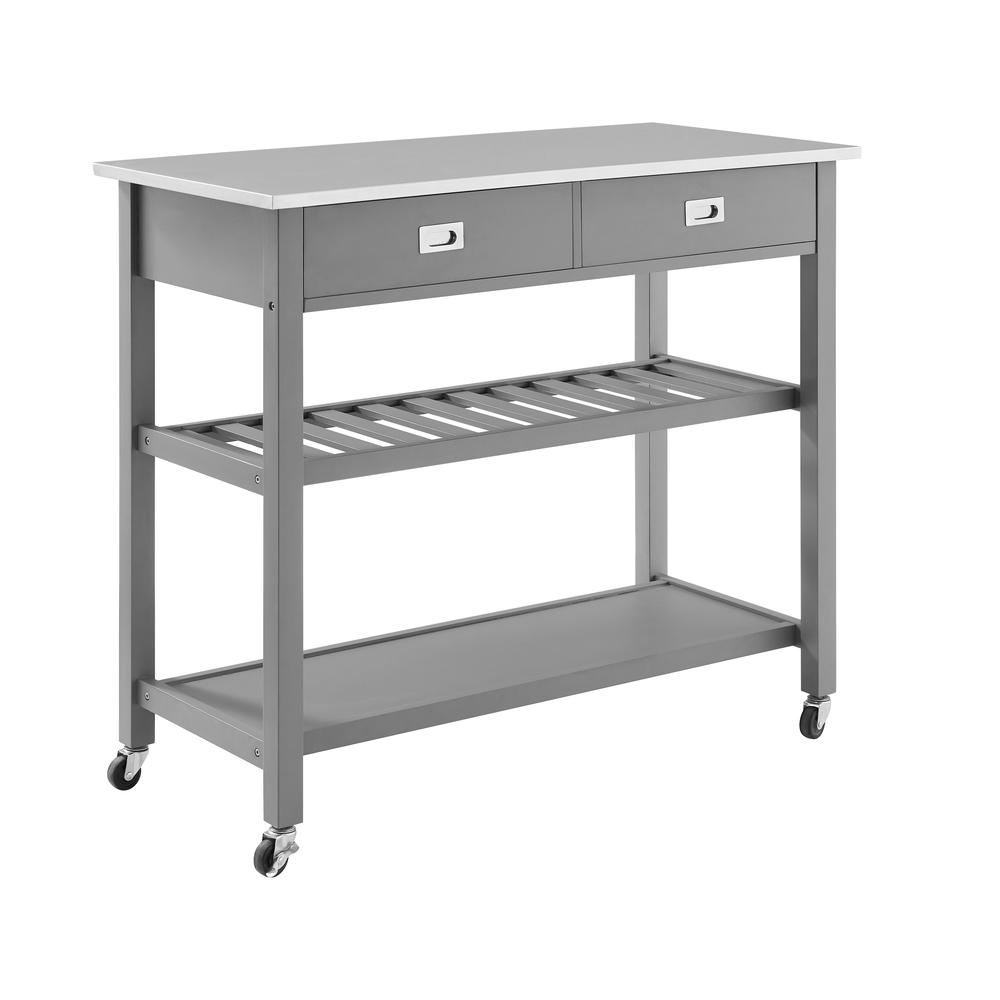 Chloe Stainless Steel Top Kitchen Island/Cart. Picture 1