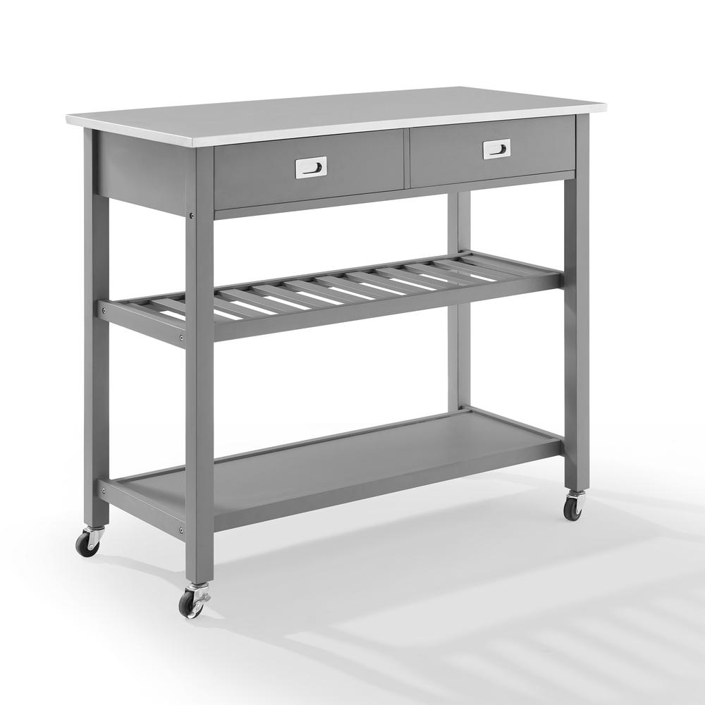 Chloe Stainless Steel Top Kitchen Island/Cart. Picture 5