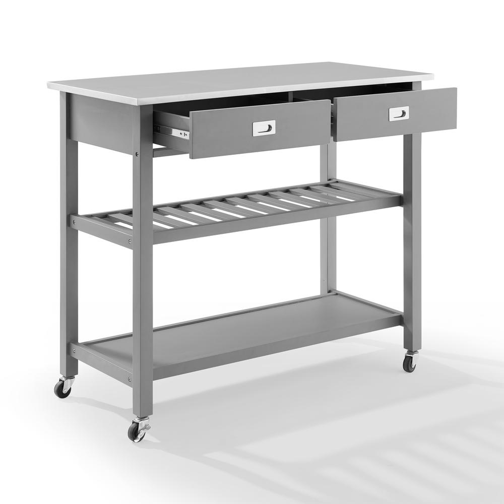 Chloe Stainless Steel Top Kitchen Island/Cart. Picture 14