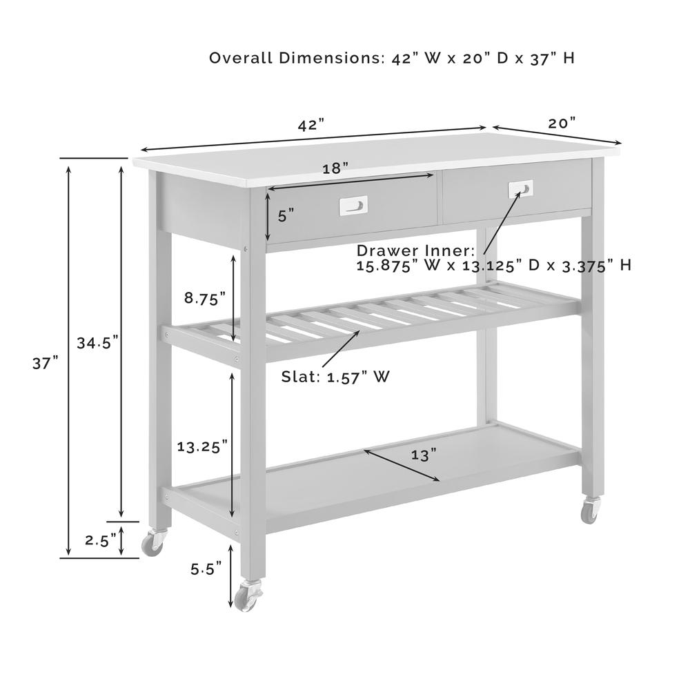 Chloe Stainless Steel Top Kitchen Island/Cart. Picture 4