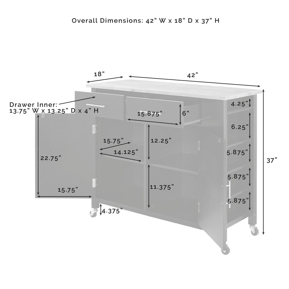 Savannah Wood Top Full-Size Kitchen Island/Cart. Picture 4