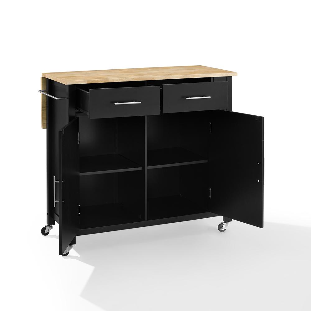 Savannah Wood Top Drop Leaf Kitchen Island/Cart. Picture 9