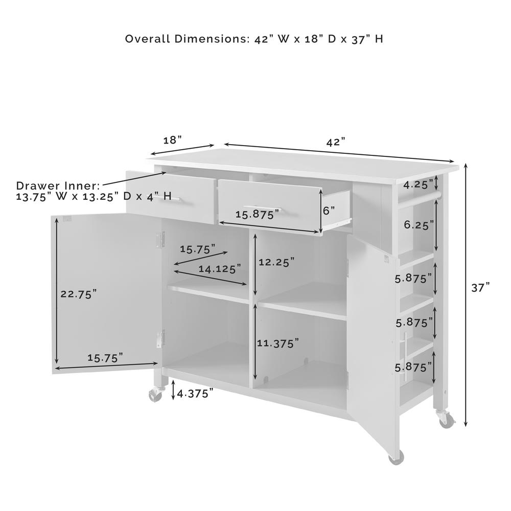 Savannah Wood Top Drop Leaf Kitchen Island/Cart. Picture 13