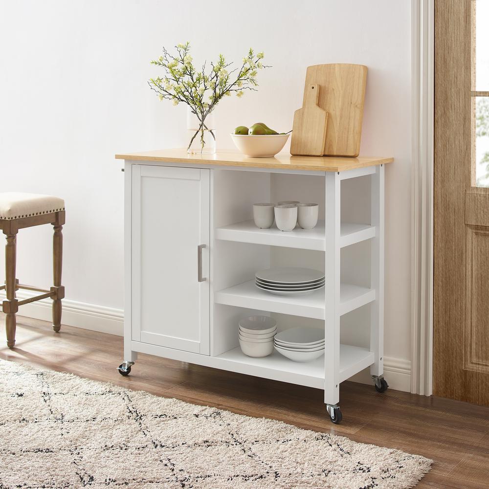 Tristan Open Kitchen Island/Cart. Picture 2