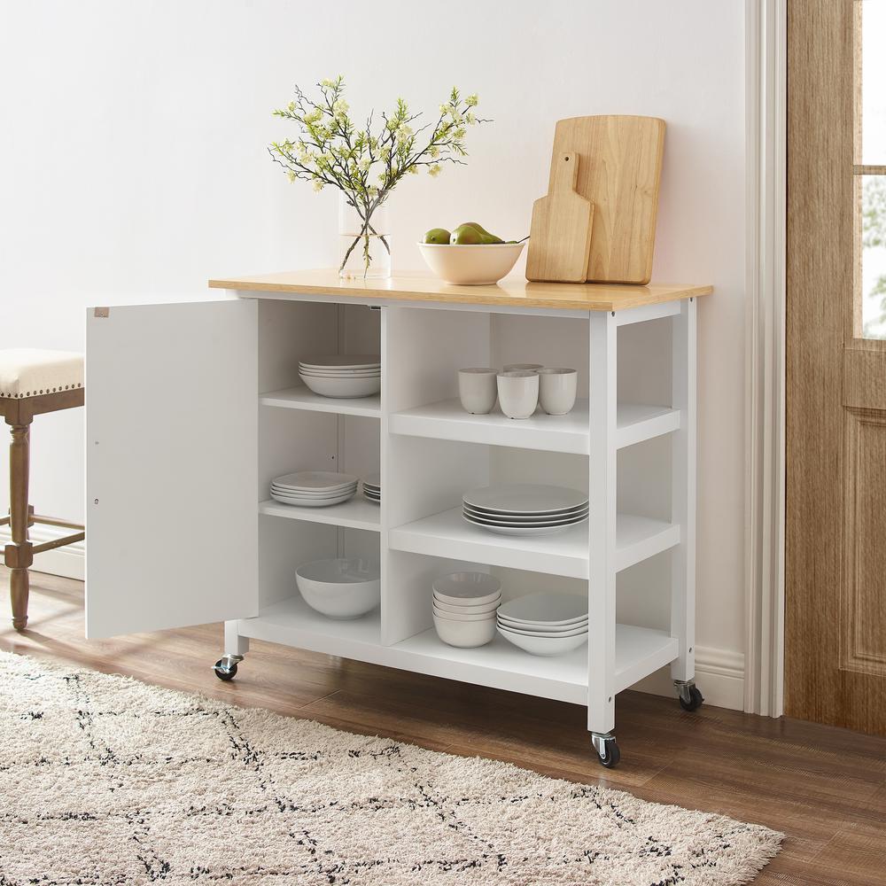 Tristan Open Kitchen Island/Cart. Picture 4