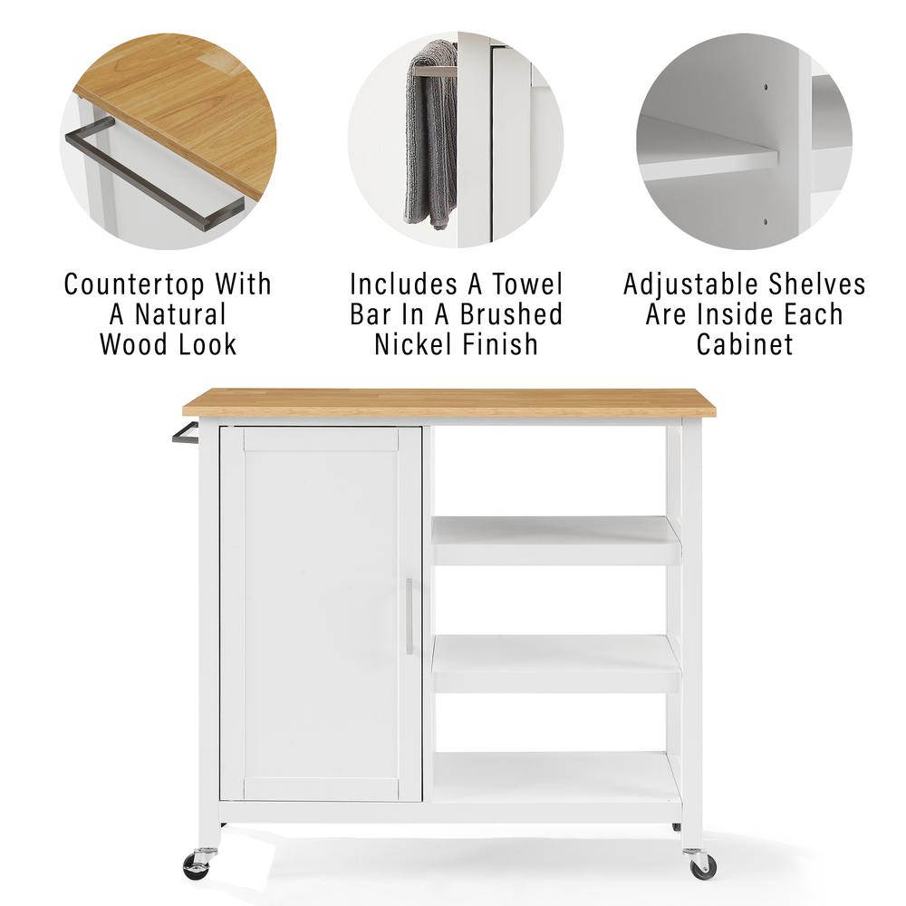 Tristan Open Kitchen Island/Cart. Picture 10