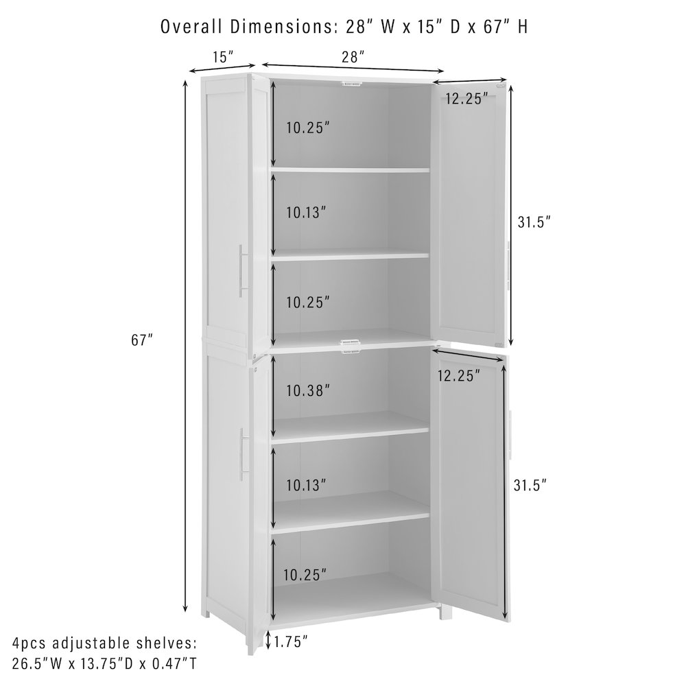 Savannah Tall Kitchen Storage Pantry. Picture 11