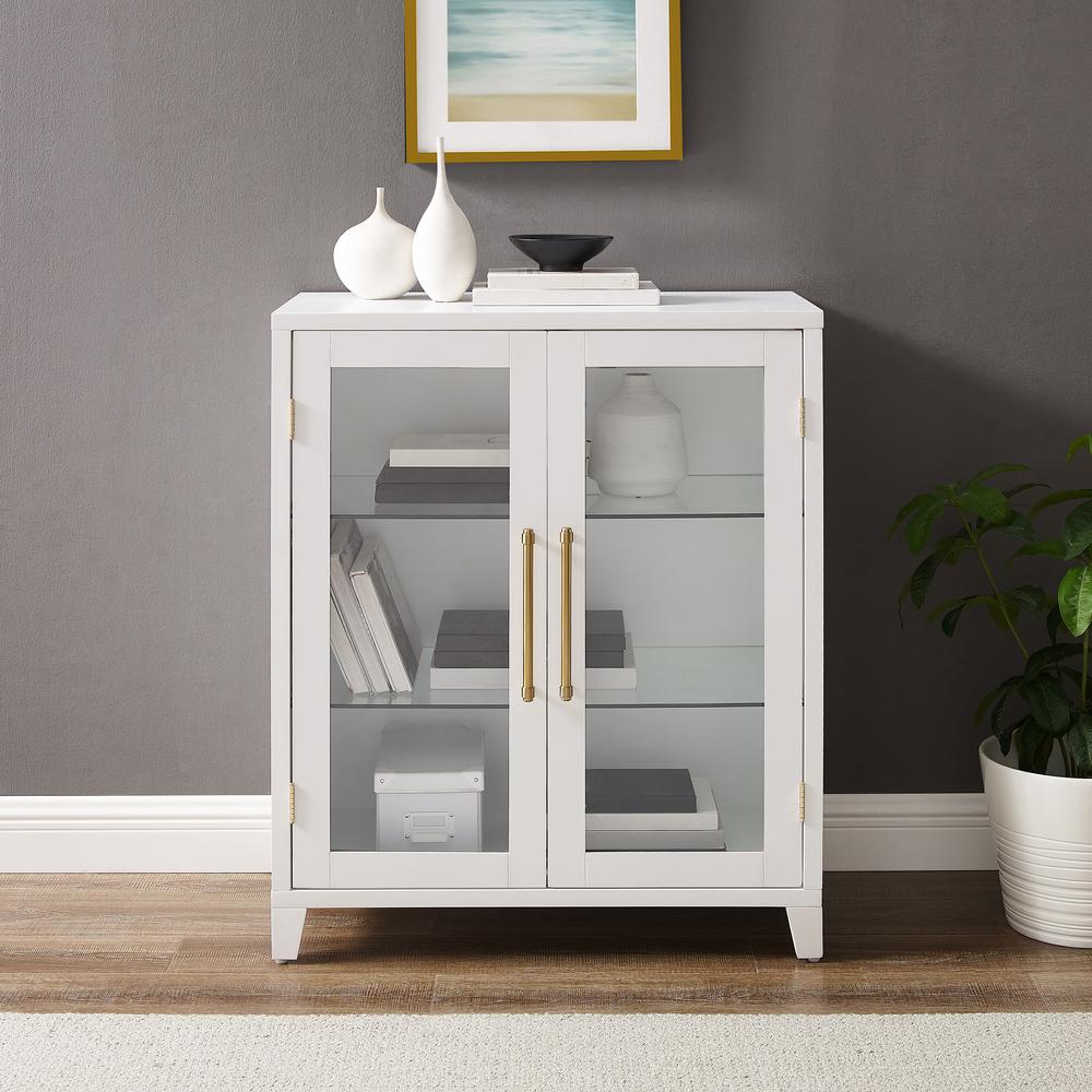 Roarke Stackable Glass Door Kitchen Pantry Storage Cabinet. Picture 13