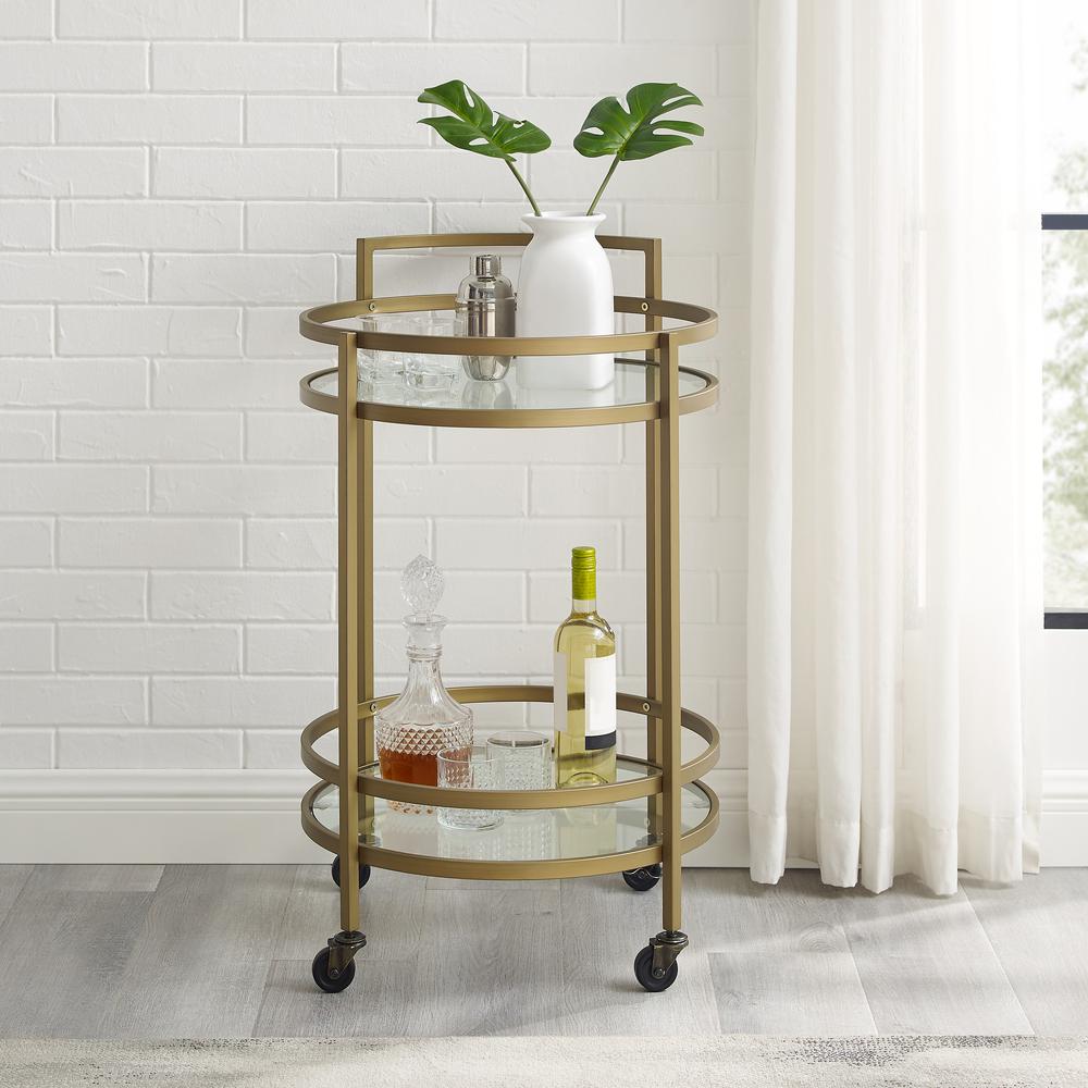 Bailey Round Rolling Bar Cart. Picture 8