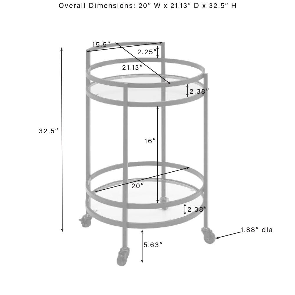 Bailey Round Rolling Bar Cart. Picture 11