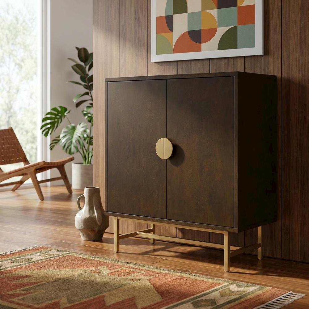 Gold Bar Cabinet with Anti-Tip Hardware and Durable Construction. Picture 1