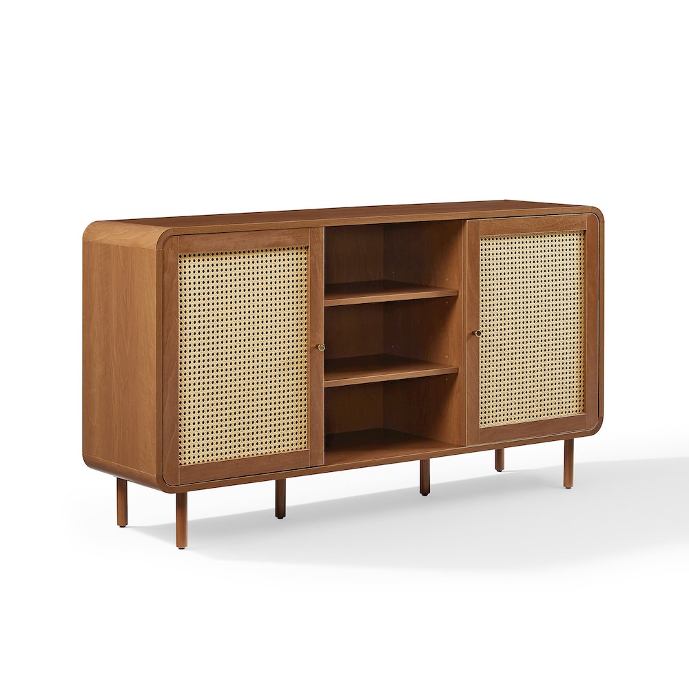 Nora Mid-Century Sideboard, Rattan Buffet Cabinet, TV Stand,Entertainment Center. Picture 1