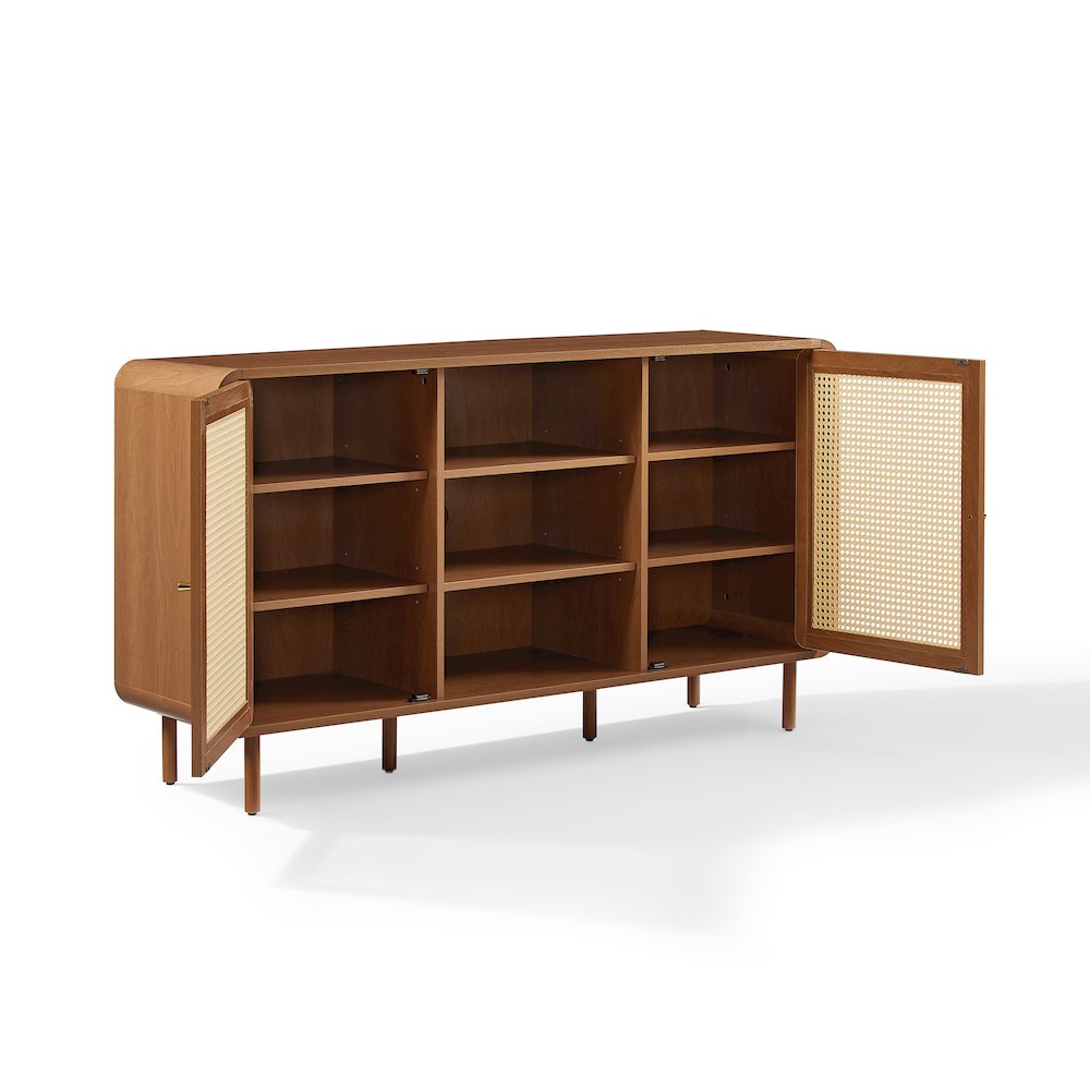 Nora Mid-Century Sideboard, Rattan Buffet Cabinet, TV Stand,Entertainment Center. Picture 5
