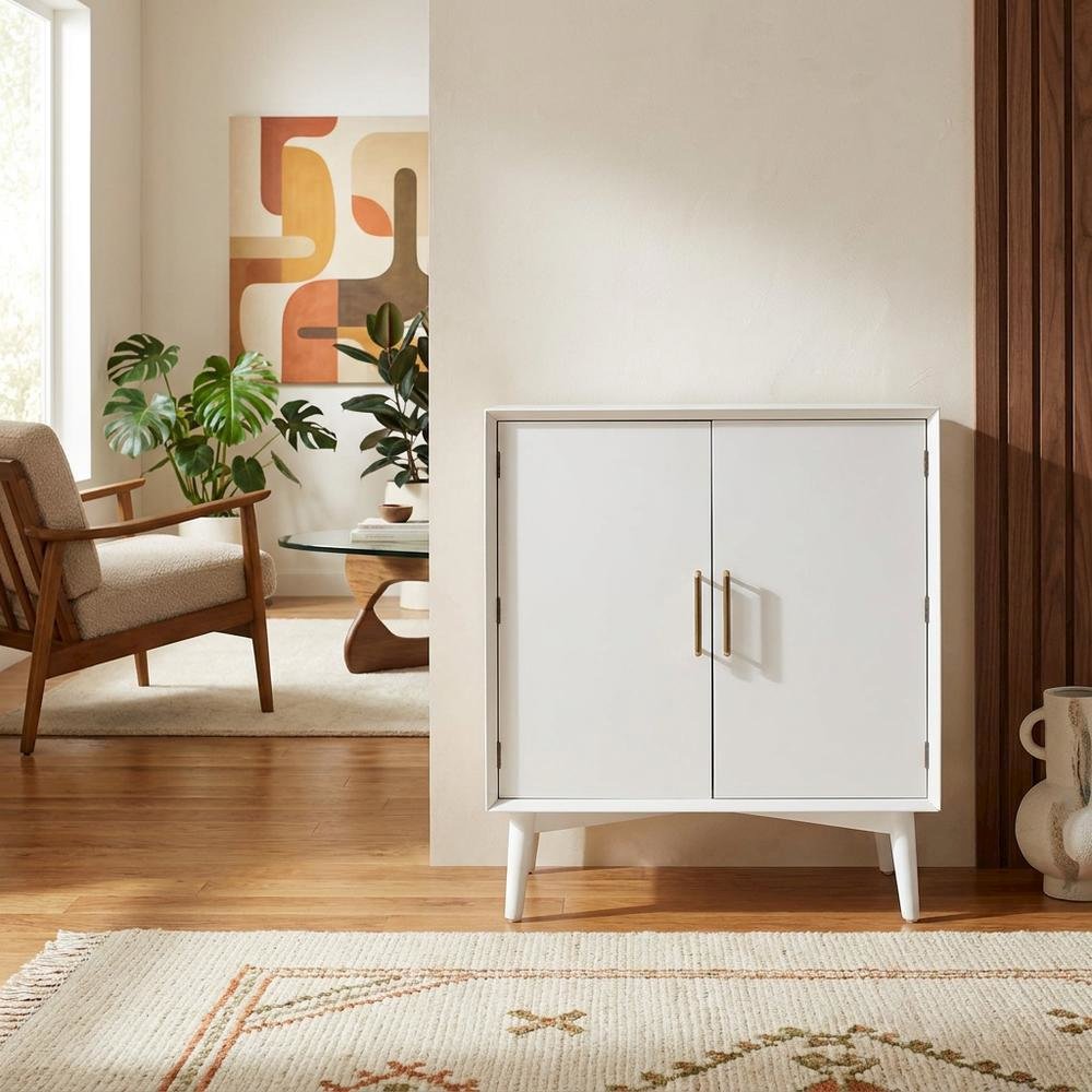 Black bar cabinet with anti-tip hardware and ample storage space. Picture 2