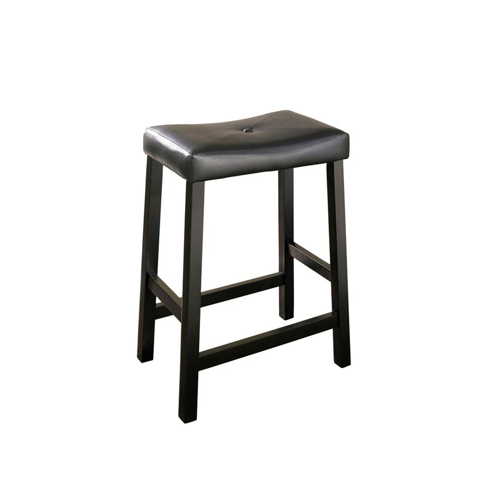 Upholstered Saddle Seat 2Pc Counter Height Bar Stool Set. Picture 2