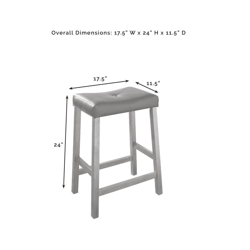 Upholstered Saddle Seat 2Pc Counter Height Bar Stool Set. Picture 4
