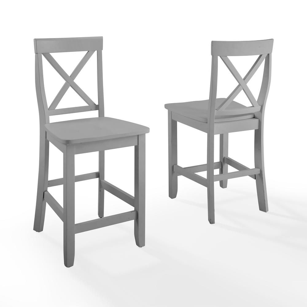 X-Back 2-Piece Counter Height Bar Stool Set - 2 Stools. Picture 3
