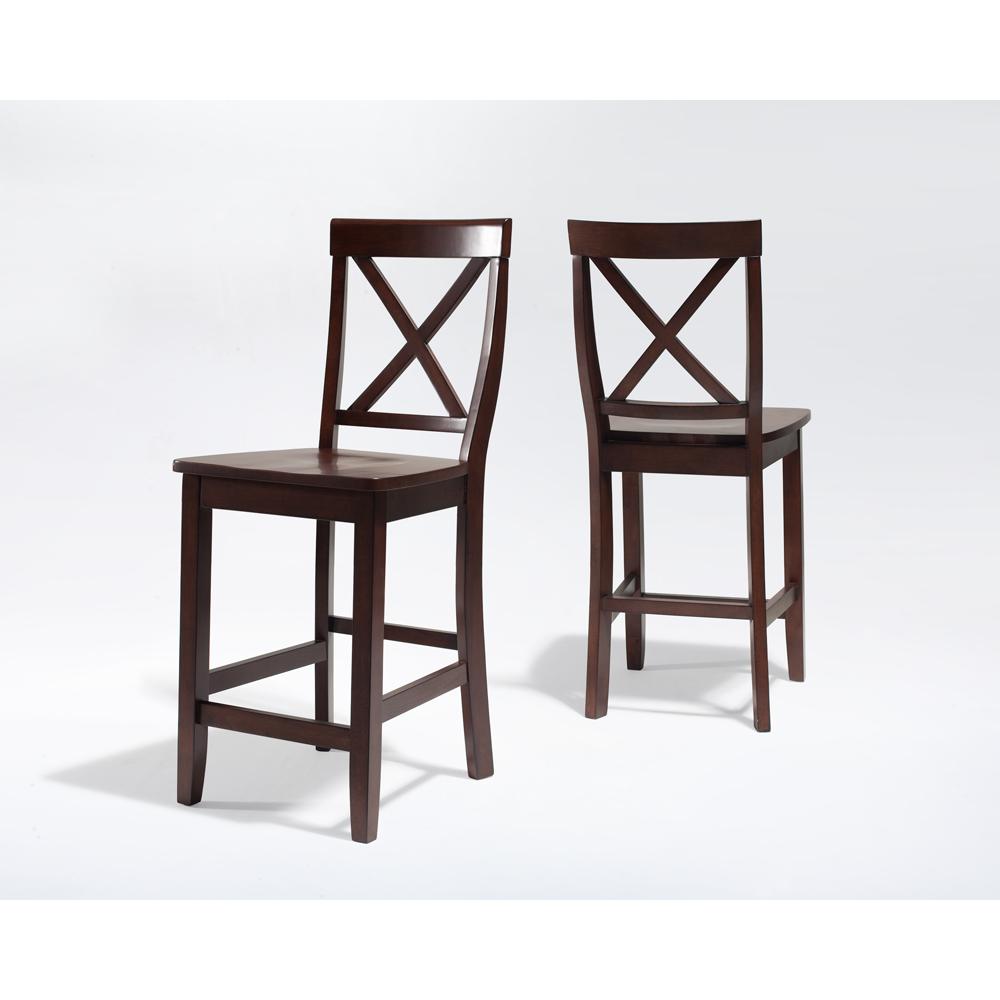 X-Back 2-Piece Counter Height Bar Stool Set - 2 Stools. Picture 1