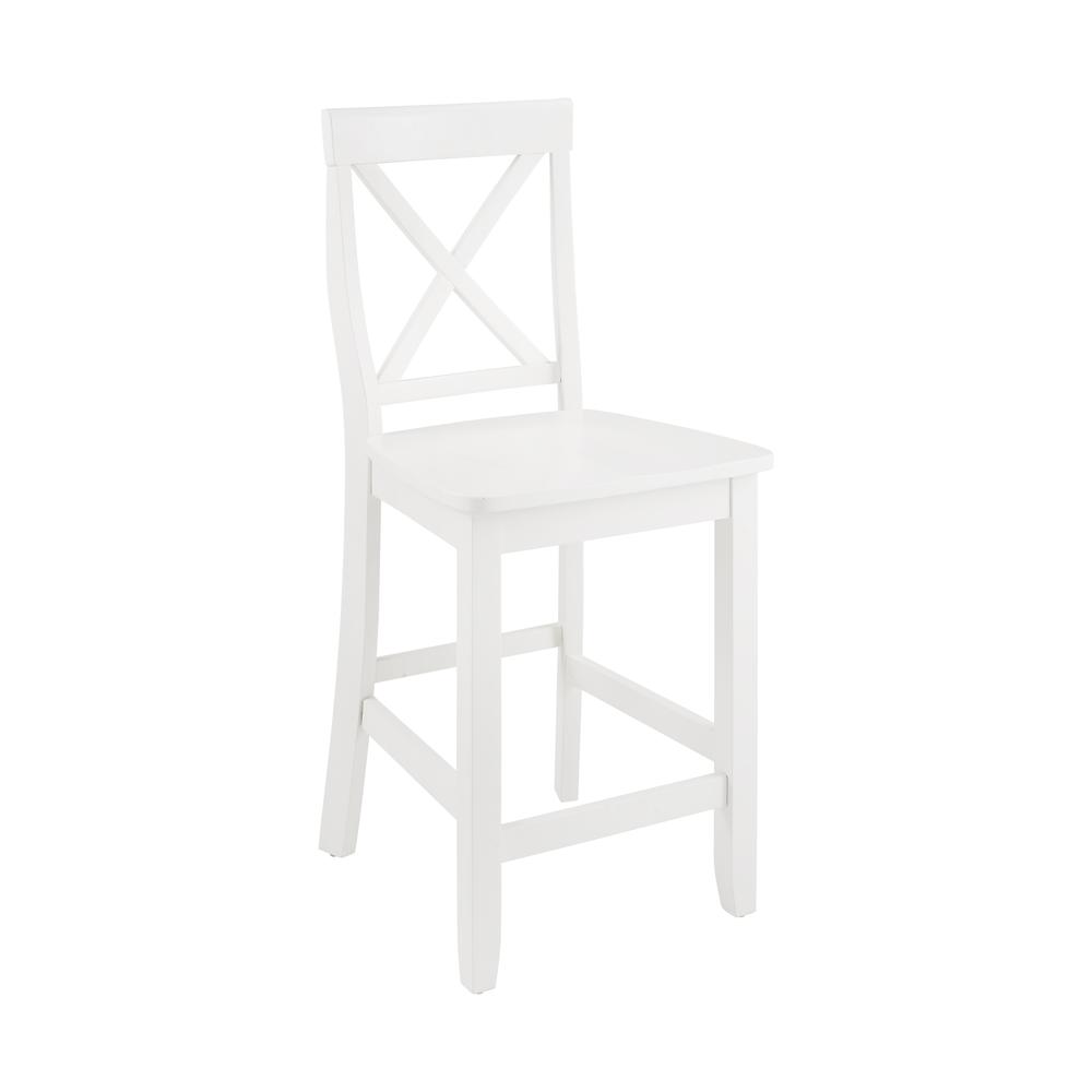 X-Back 2-Piece Counter Height Bar Stool Set - 2 Stools. Picture 4