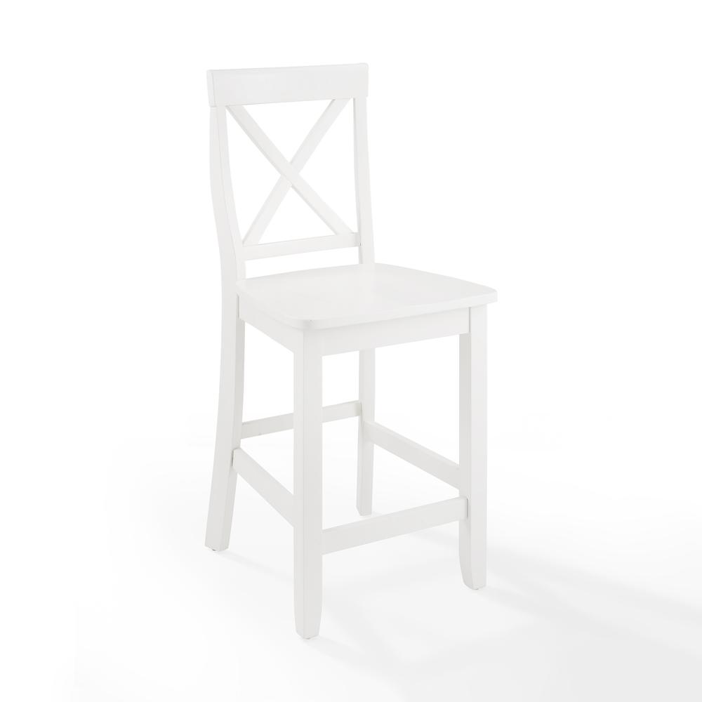 X-Back 2-Piece Counter Height Bar Stool Set - 2 Stools. Picture 5