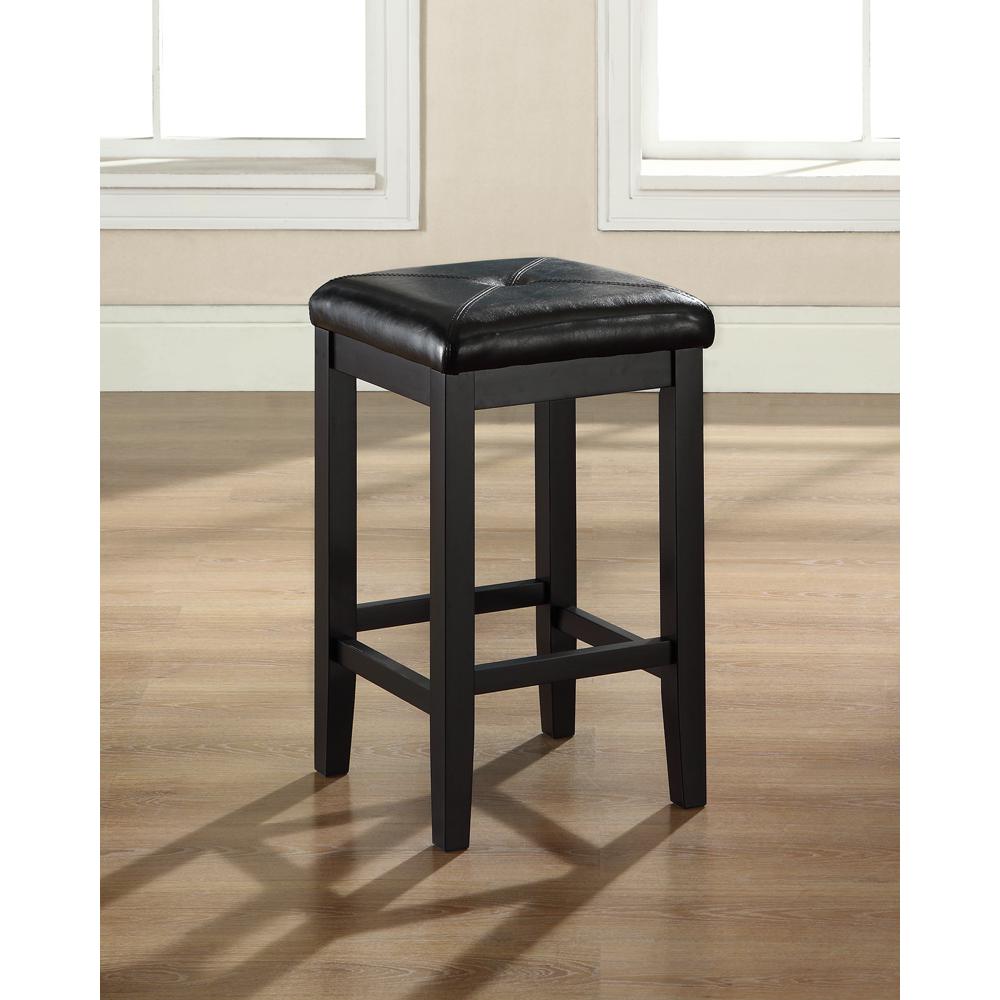 Upholstered Square Seat 2Pc Counter Height Bar Stool Set - 2 Stools. Picture 2