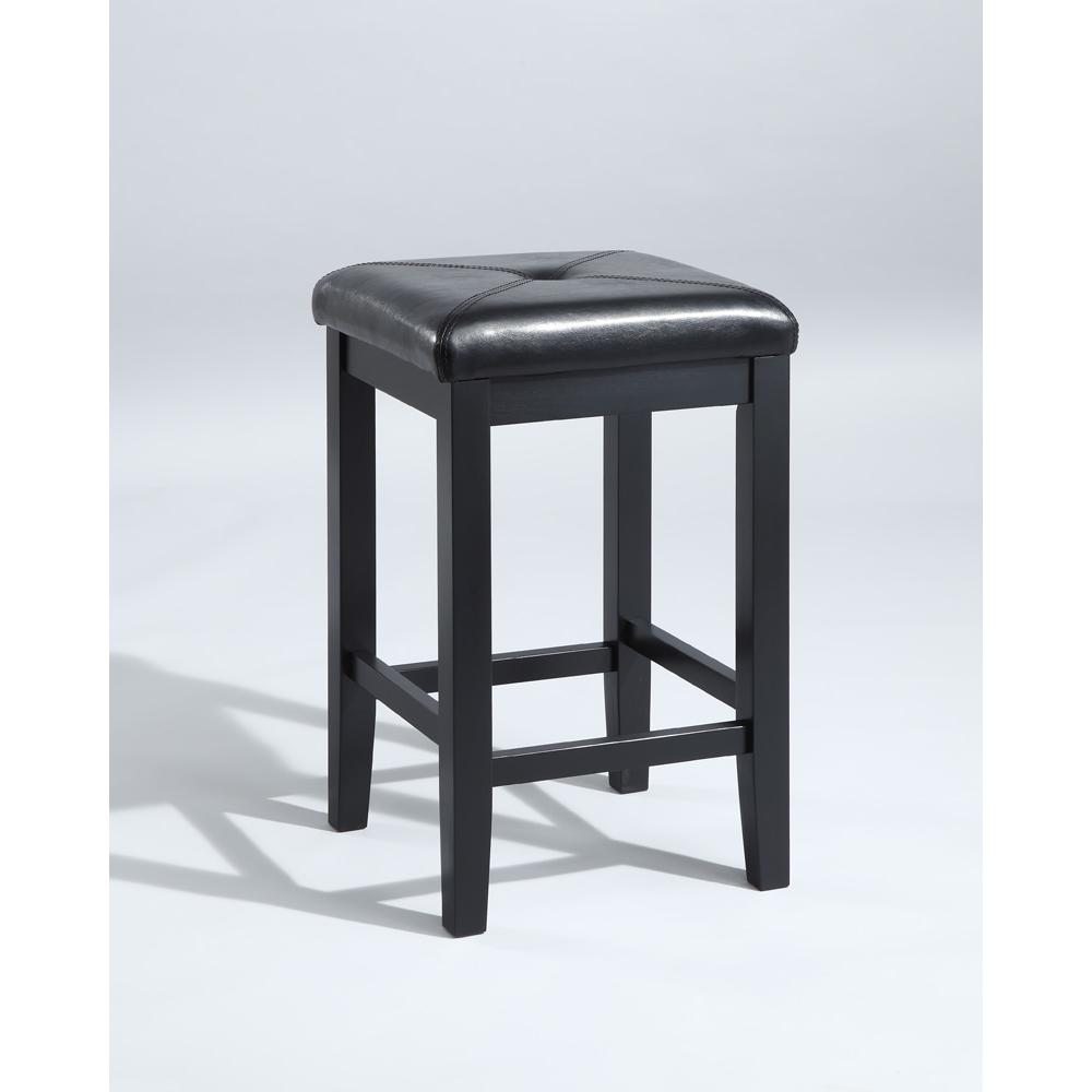 Upholstered Square Seat 2Pc Counter Height Bar Stool Set - 2 Stools. Picture 1