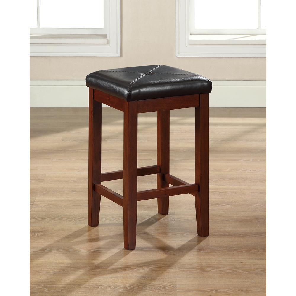 Upholstered Square Seat 2Pc Counter Height Bar Stool Set - 2 Stools. Picture 2