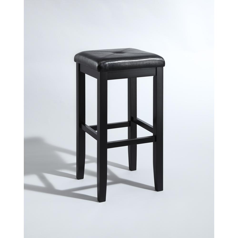 Upholstered Square Seat 2-Piece Bar Stool Set - 2 Stools. Picture 1