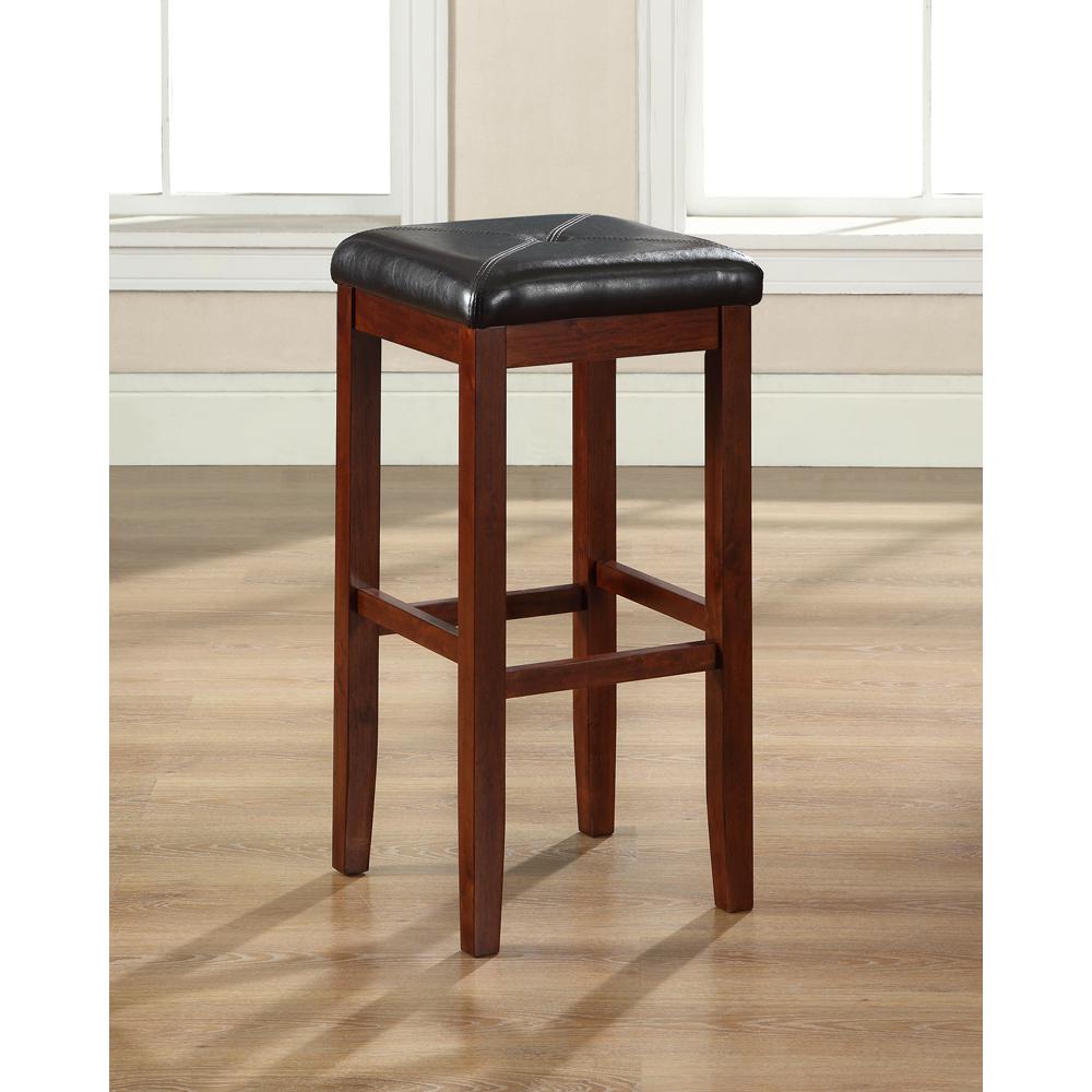 Upholstered Square Seat 2-Piece Bar Stool Set. Picture 2