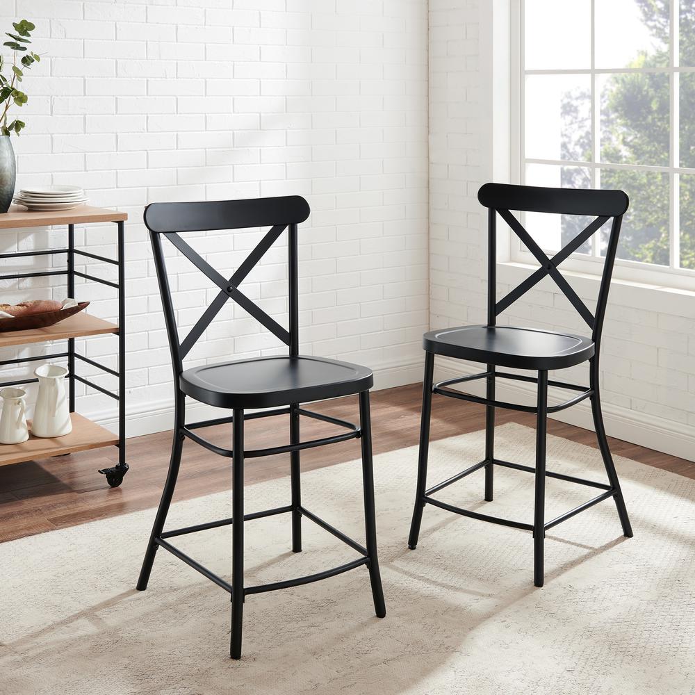Camille 2-Piece Counter Height Bar Stool Set - 2 Stools. Picture 2