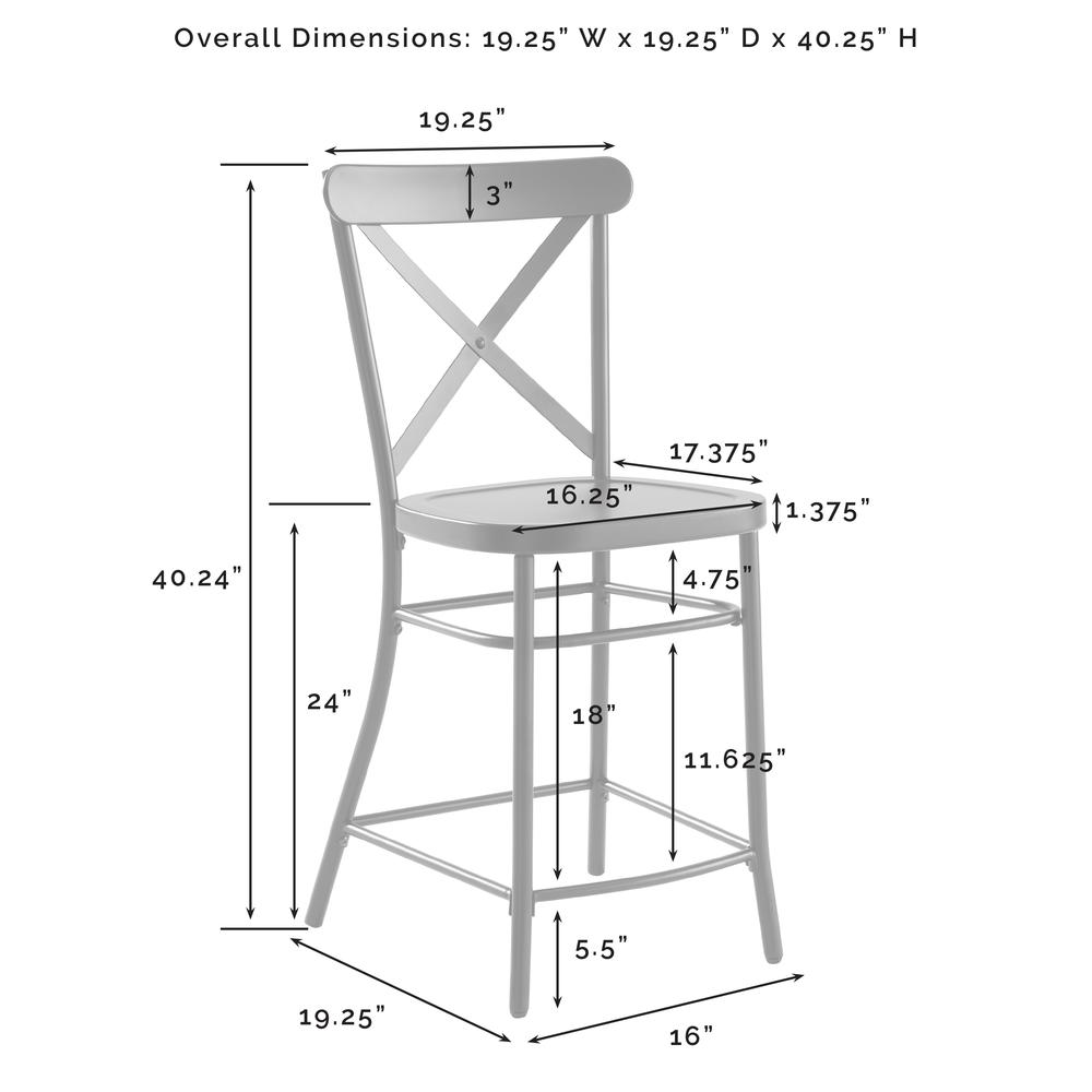 Camille 2-Piece Counter Height Bar Stool Set - 2 Stools. Picture 9