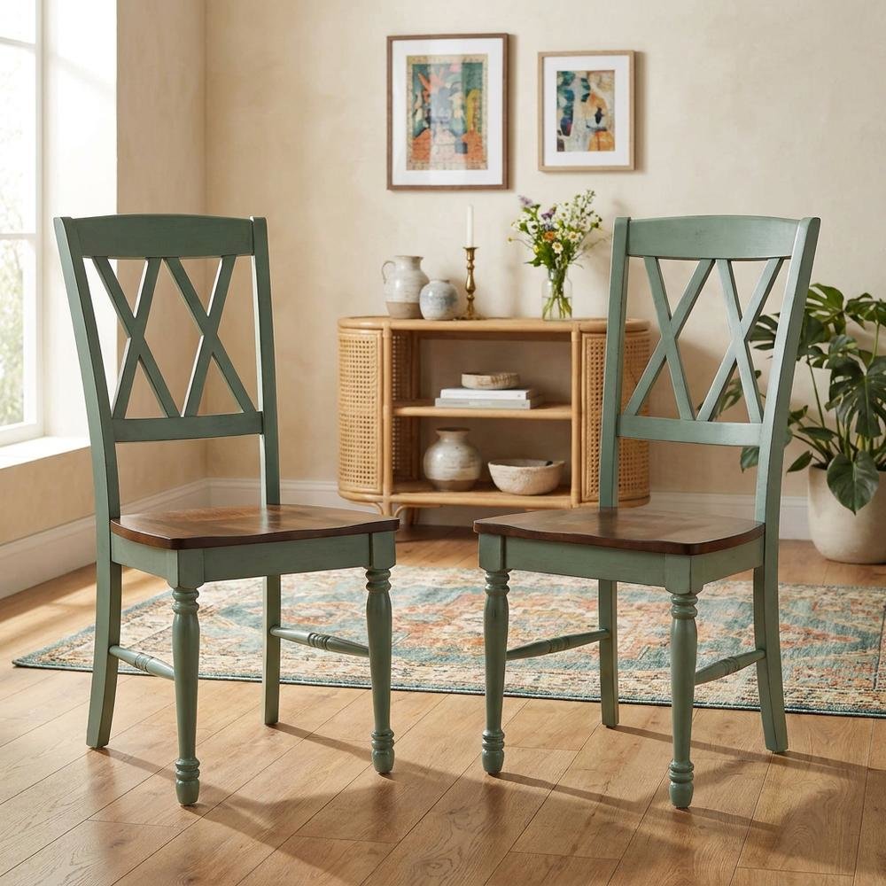 2-Piece Dining Chair Set with Upholstered Seats and Modern Design. Picture 2