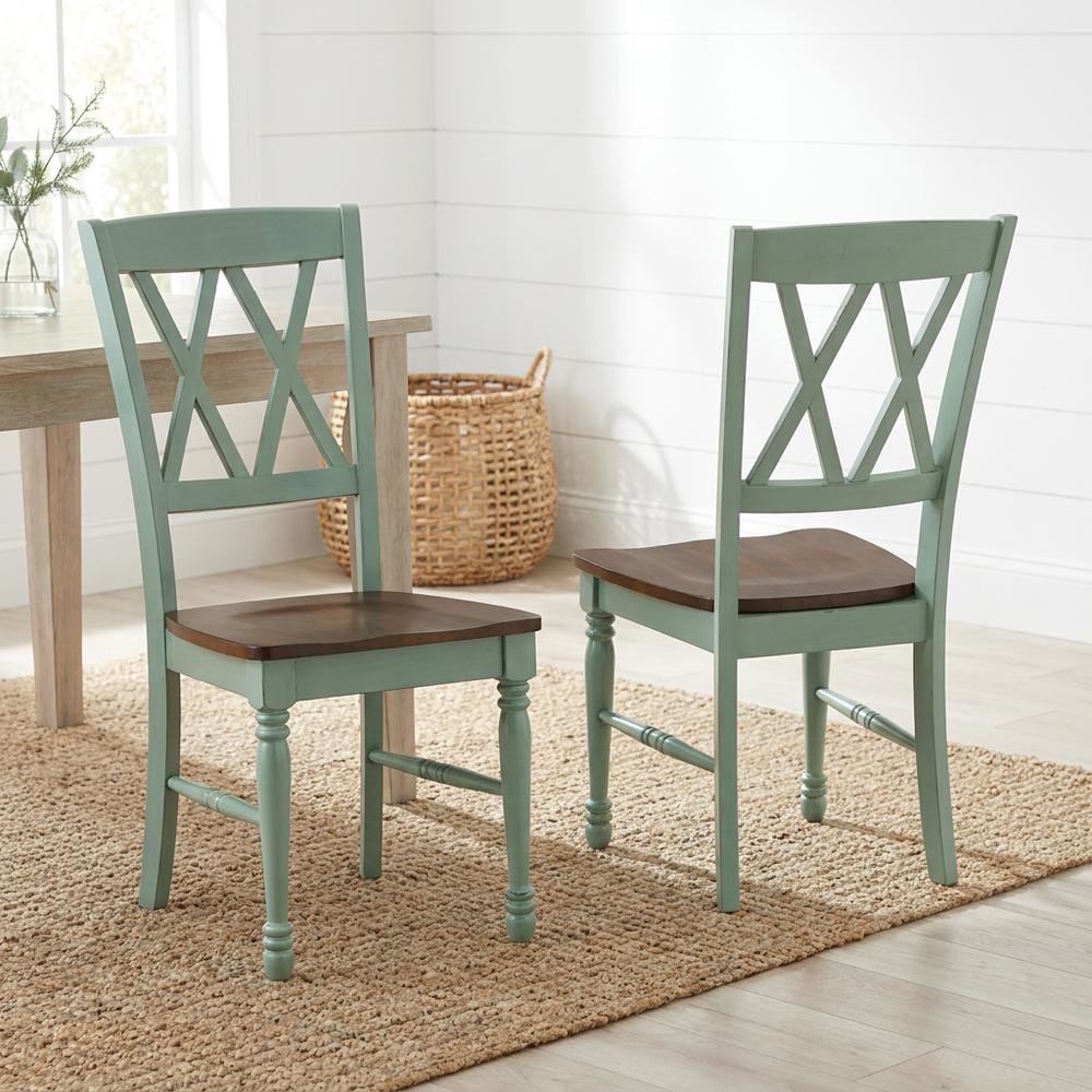 2-Piece Dining Chair Set with Upholstered Seats and Modern Design. Picture 3