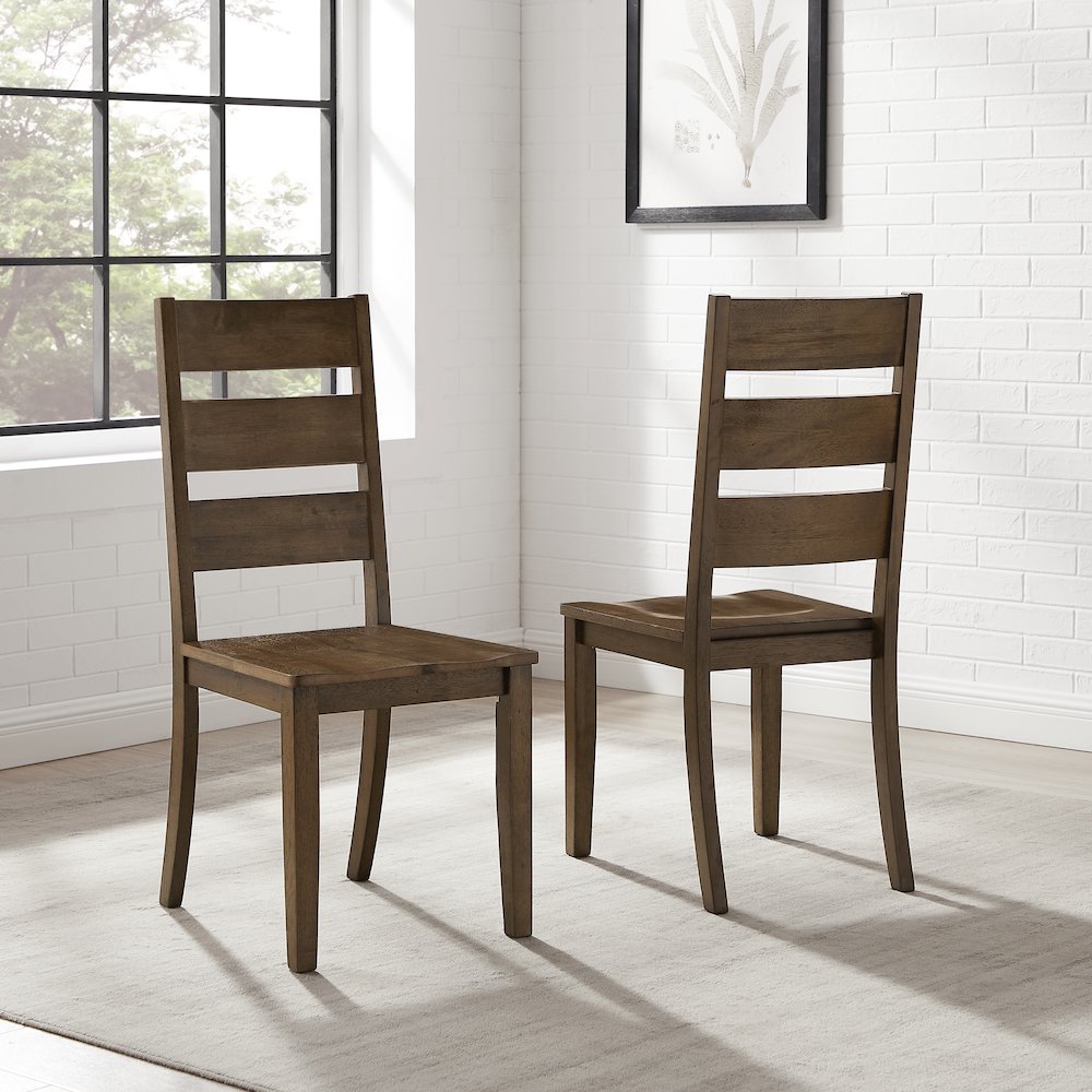 Joanna 2-Piece Ladder-Back Dining Chair Set - 2 Ladder-Back Chairs. Picture 3