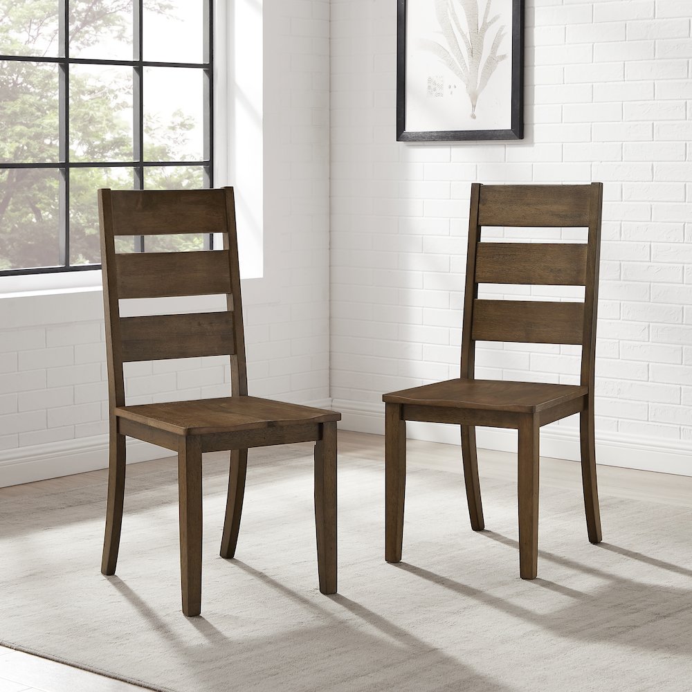 Joanna 2-Piece Ladder-Back Dining Chair Set - 2 Ladder-Back Chairs. Picture 4