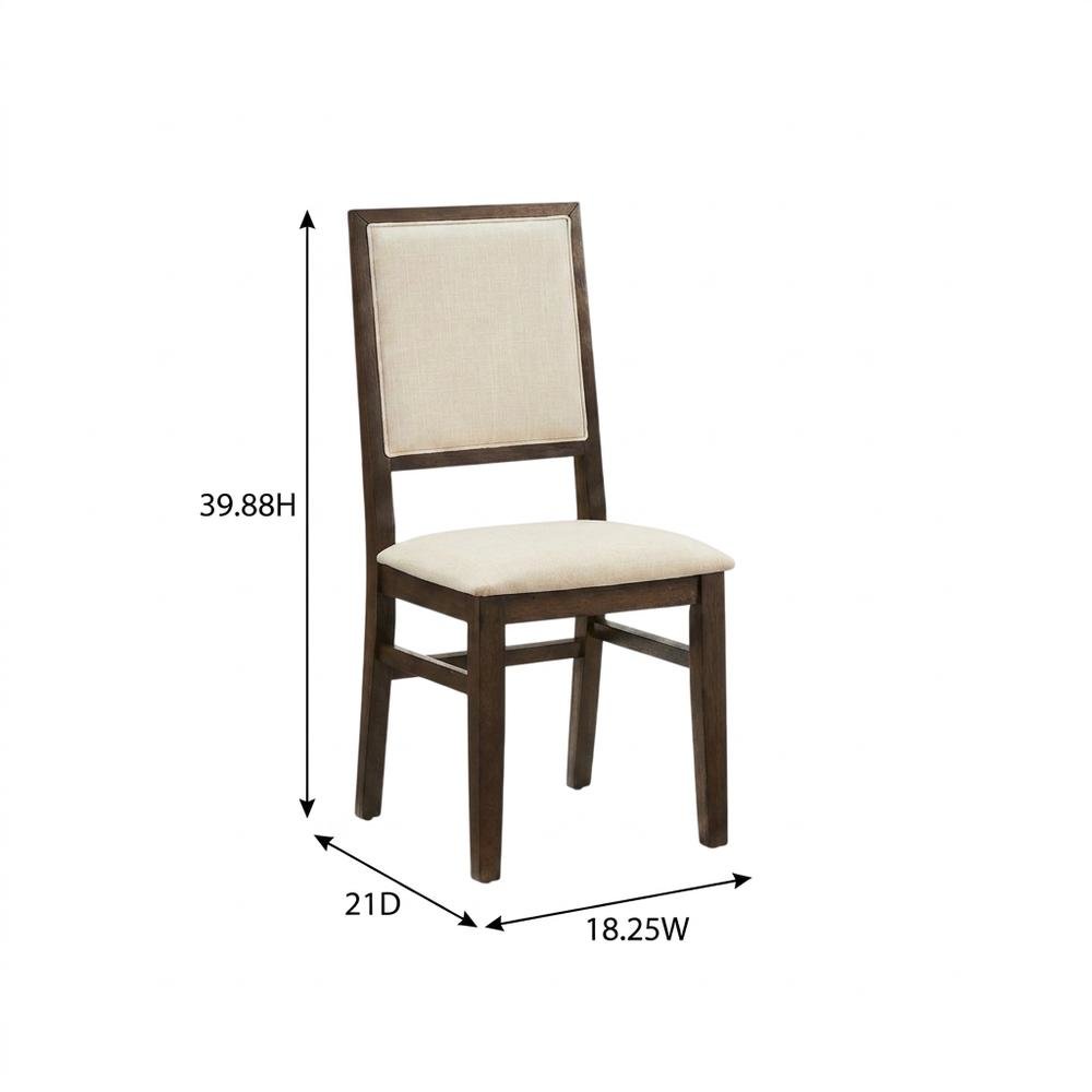 Upholstered Dining Chair Set with Creme Accent - 2 Piece Styling. Picture 7