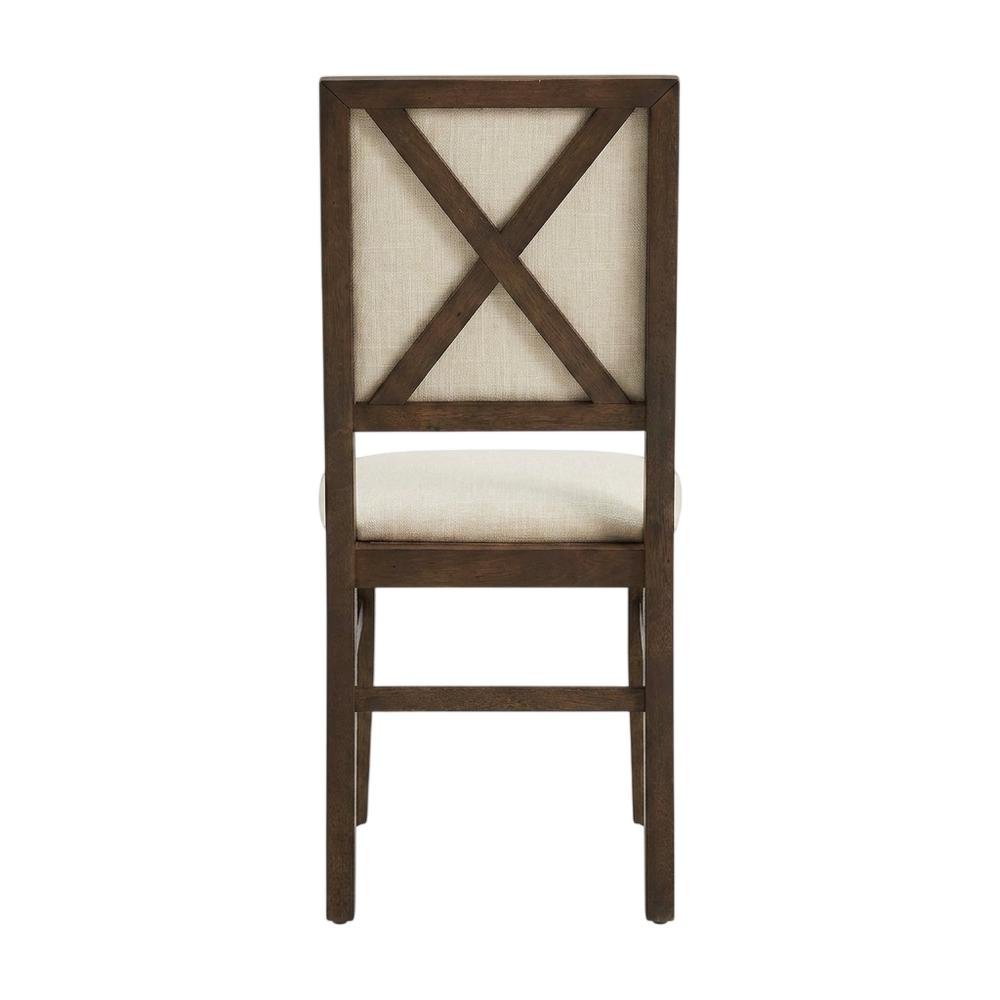 Upholstered Dining Chair Set with Creme Accent - 2 Piece Styling. Picture 4