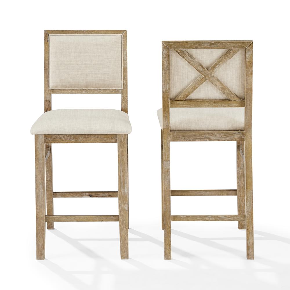 Joanna 2-Piece Upholstered Counter Height Bar Stool Set - 2 Stools. Picture 6