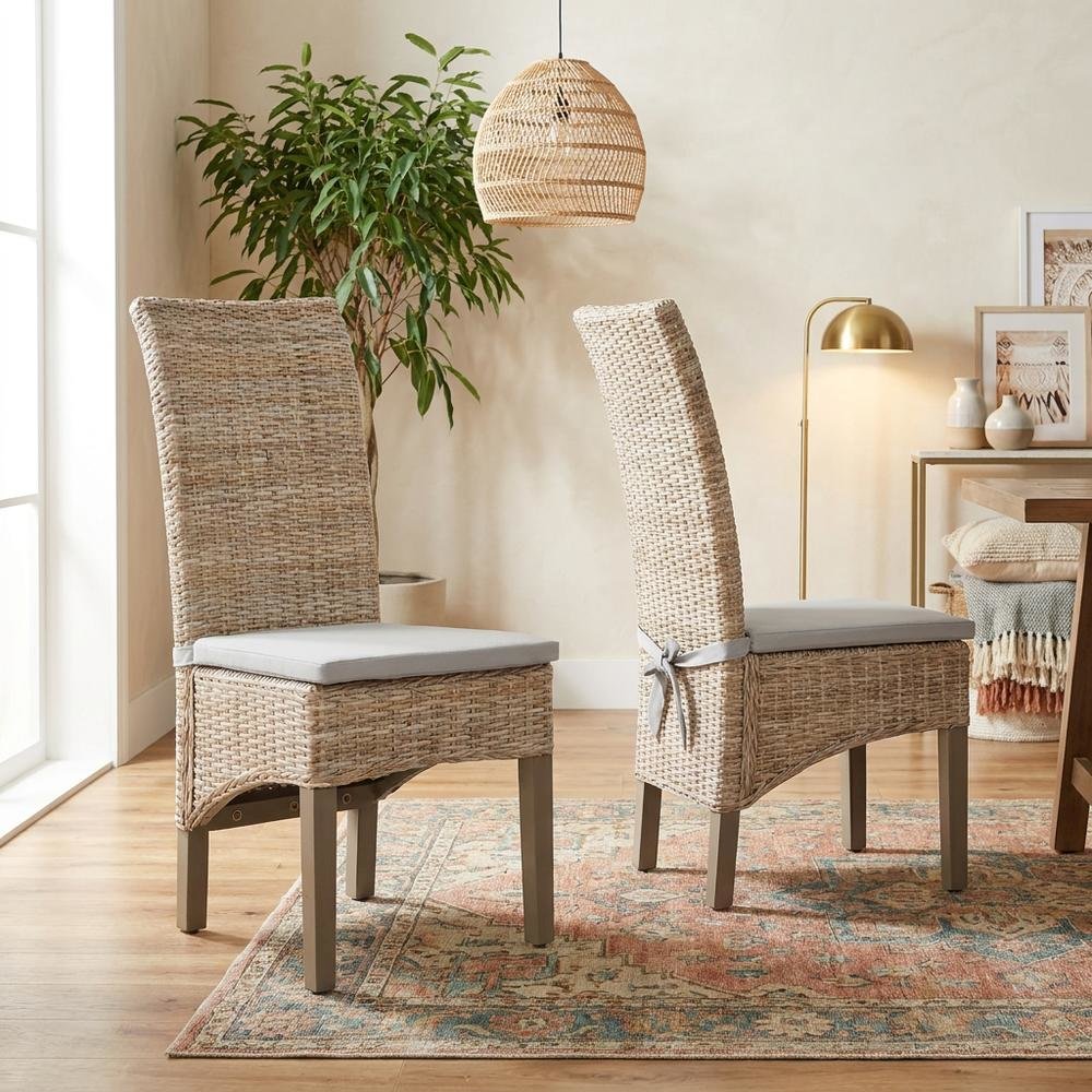 Gray dining chair set with sturdy frame and comfortable seats for dining room. Picture 3