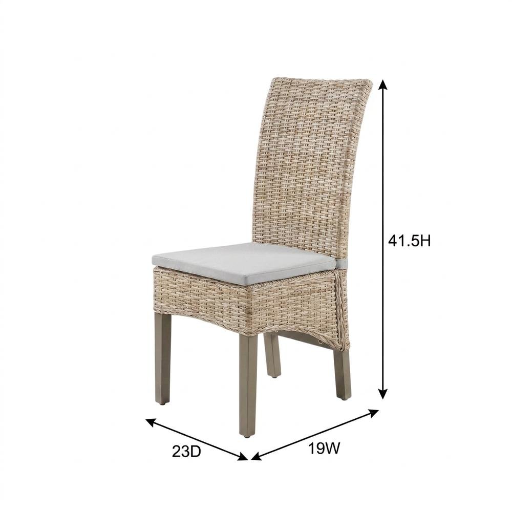 Gray dining chair set with sturdy frame and comfortable seats for dining room. Picture 8