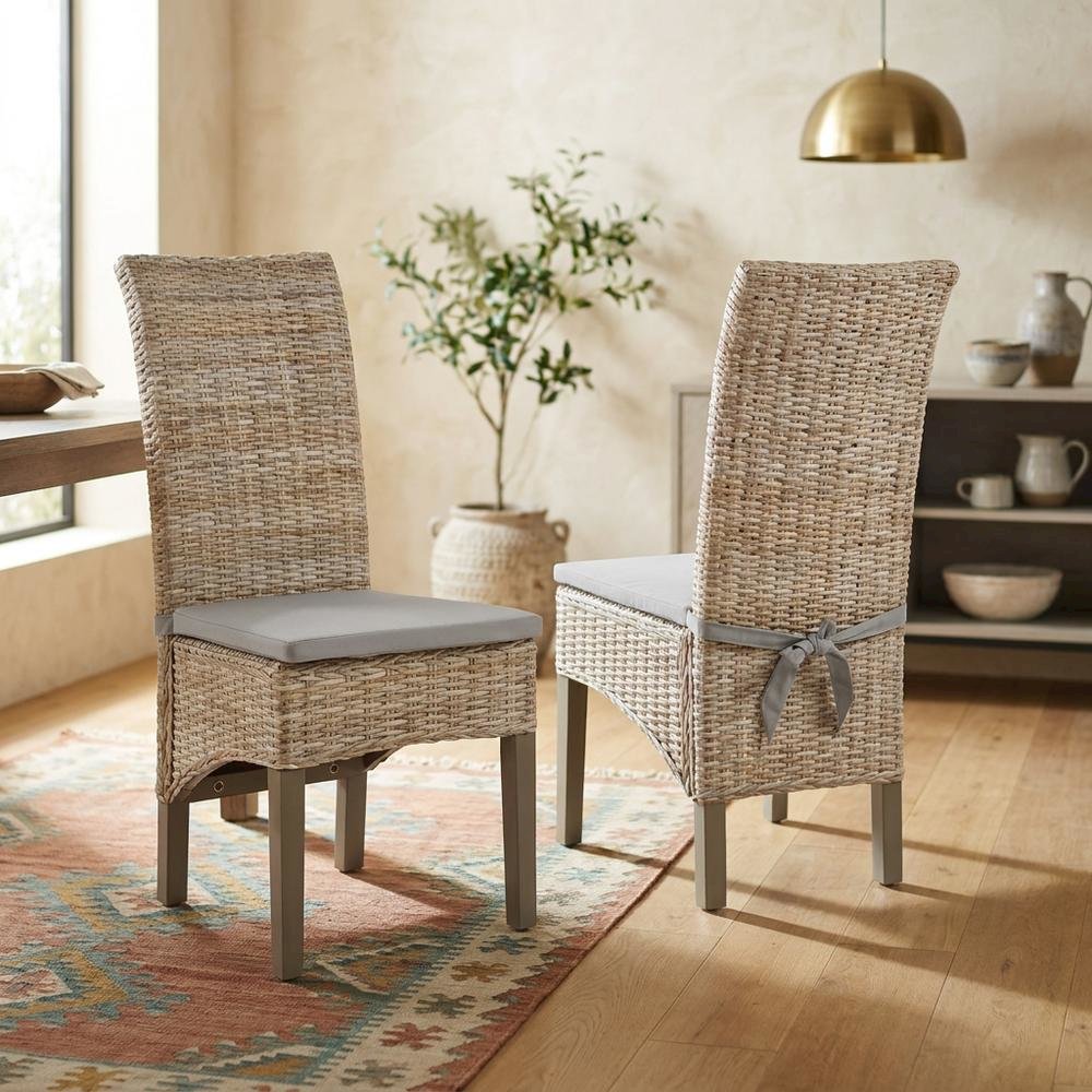 Gray dining chair set with sturdy frame and comfortable seats for dining room. Picture 2