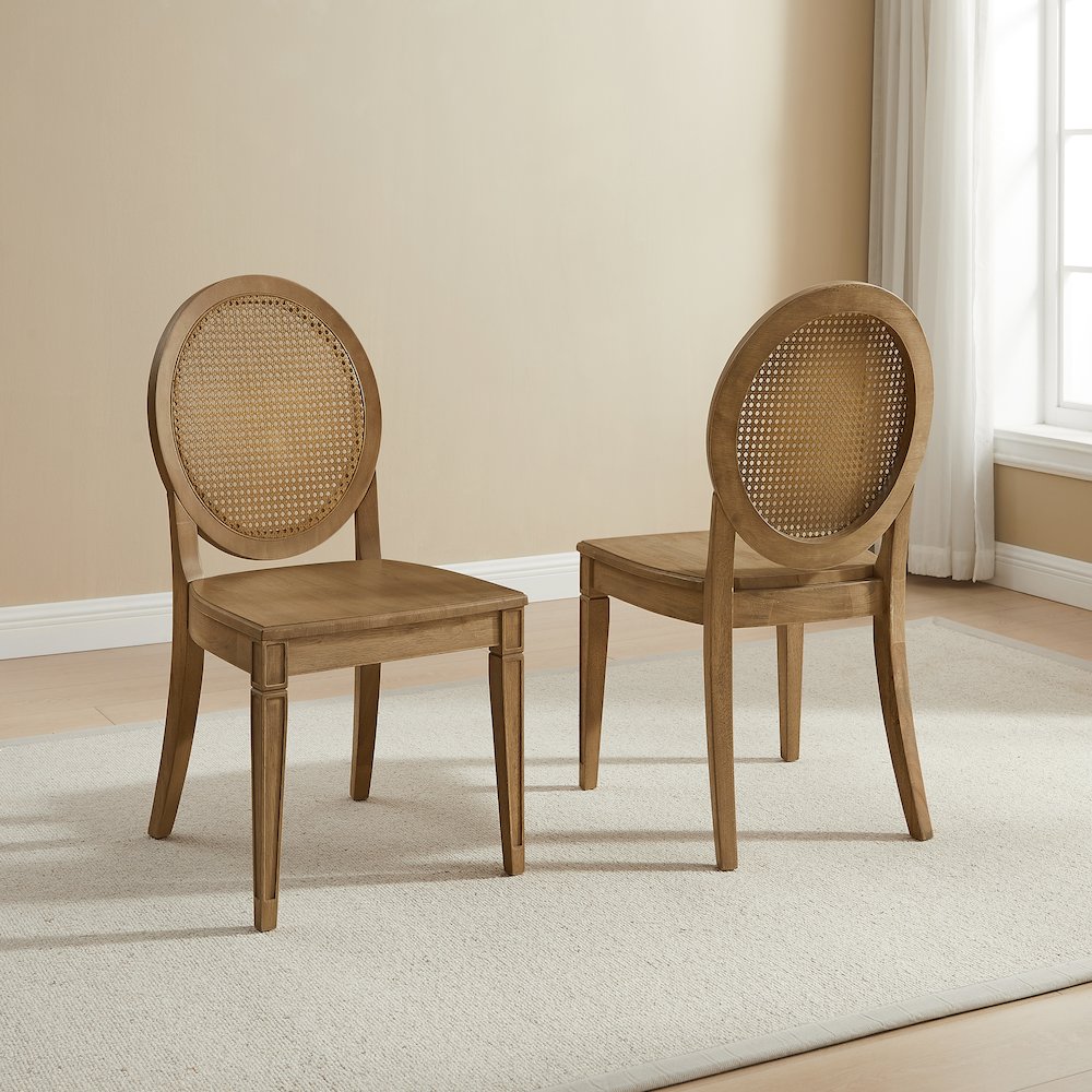 Katia 2-Piece Cane-Back Dining Chair Set - 2 Cane-Back Chairs. Picture 3