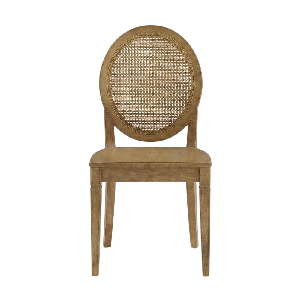 Cane-Back Dining Chair Set with Natural Finish and Comfortable Seating. Picture 6