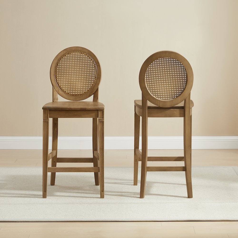 Katia 2-Piece Cane-Back Counter Stool Set - 2 Cane-Back Counter Stools. Picture 4