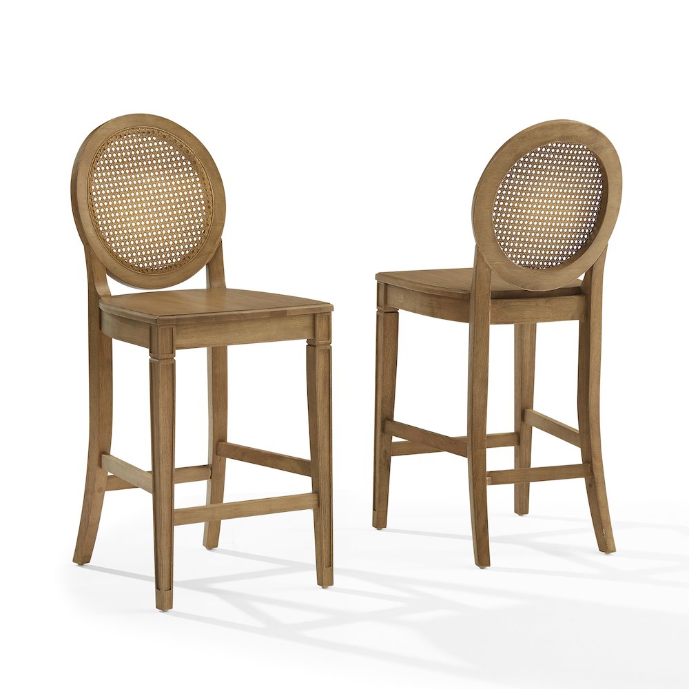 Katia 2-Piece Cane-Back Counter Stool Set - 2 Cane-Back Counter Stools. Picture 1