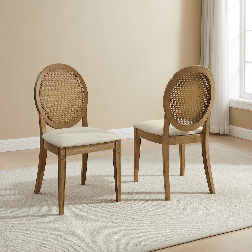 Katia 2-Piece Cane-Back Dining Chair Set - 2 Cane-Back Chairs. Picture 3
