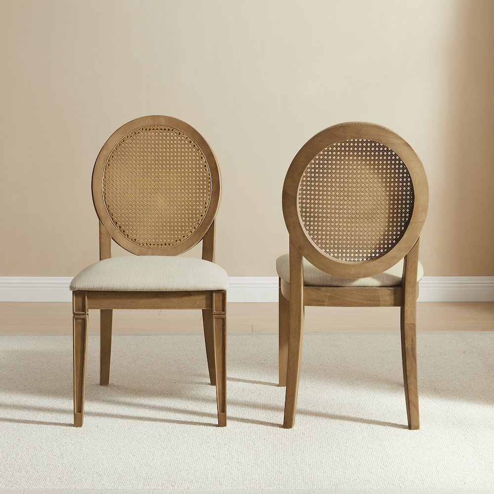 Katia 2-Piece Cane-Back Dining Chair Set - 2 Cane-Back Chairs. Picture 4