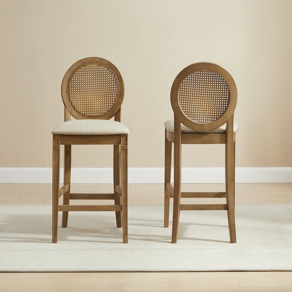 Katia 2-Piece Cane-Back Counter Stool Set - 2 Cane-Back Counter Stools. Picture 4