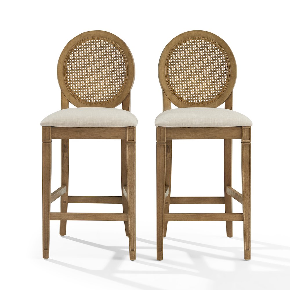 Katia 2-Piece Cane-Back Counter Stool Set - 2 Cane-Back Counter Stools. Picture 2