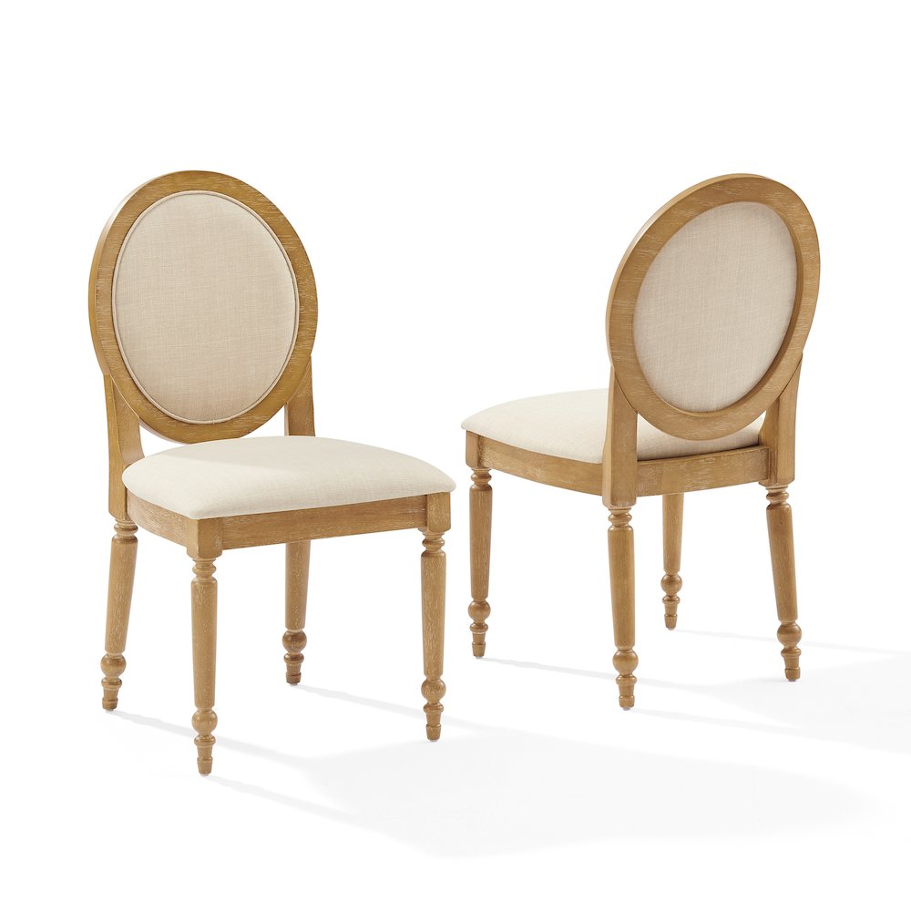 Daphne 2-Piece Dining Chair Set Rustic Brown/Crème - 2 Chairs. Picture 1